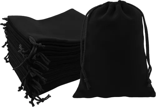 Vista 70 de Mandala Crafts Bolsas de terciopelo negro con cordón de 14 x 14 pulgadas, 10 bolsas grandes de terciopelo con cordón a granel para regalos de fiesta