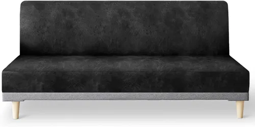 Vista 16 de molasofa - Funda elástica para futón de aspecto de cuero, cubierta para sofá sin brazos, protector de muebles con parte inferior elástica, funda