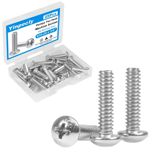 Vista 13 de 25 tornillos de máquina de cabeza plana #10-24 x 1/2" de acero
