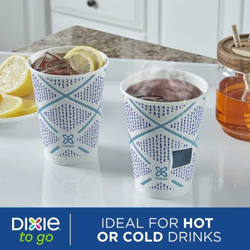 Vista 8 de Dixie To Go - Tazas de café de papel con tapas, 12 onzas, 66 unidades, vasos de papel aislantes desechables para bebidas calientes o frías