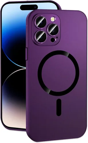 Vista 11 de Funda magnética de aluminio de metal mate para iPhone, funda magnética delgada de aleación protectora de lente de cámara para iPhone 14 Pro Max 13