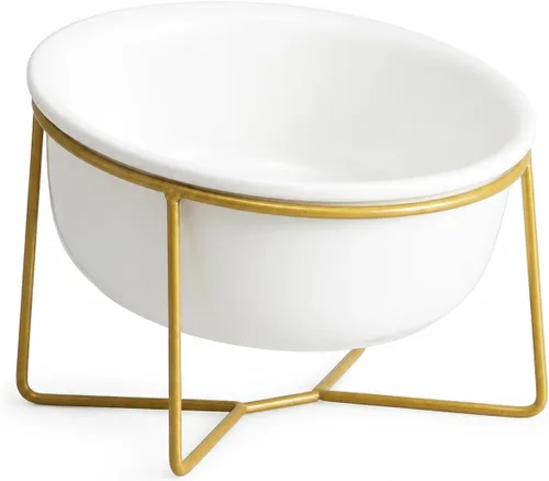 Vista 14 de Cuenco elevado de vidrio pequeño inclinado para gatos y perros, plato elevado para comida para gatos, plato de agua para mascotas, cuencos