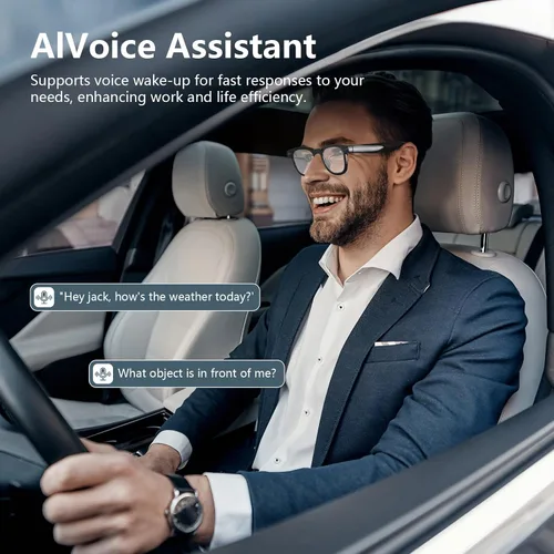 Vista 6 de Gafas inteligentes AI con cámara HD 4K y antivibración, ChatGPT gafas de control de voz integradas para grabación de video manos libres, traducción