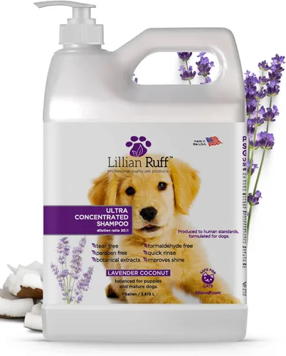 Vista 6 de Lillian Ruff PRO Formula Champú Ultra Concentrado para Perros – Hace 4 Galones/30 Botellas, Dilución 30:1, Champú Profesional para Mascotas