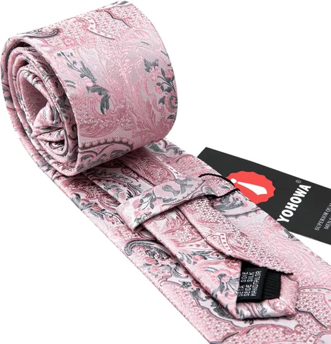 Vista 13 de Barry.Wang - Juego de corbata de seda para hombre, diseño de cachemira, pañuelo y gemelos de bolsillo