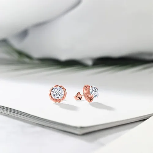 Vista 333 de Gem Stone King Aretes de plata de ley 925 de 0.236 in con piedra natal redonda para mujer