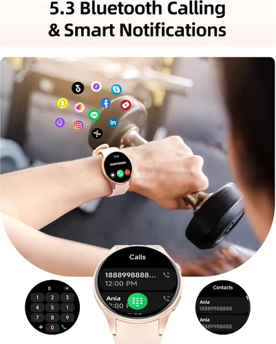 Vista 4 de Parsonver Smart Watch, Built-in GPS, Bluetooth Calling, Fitness Watch for Women with 100+ Sport Modes, IP68 Waterproof, Heart Rate, Sleep Monitor