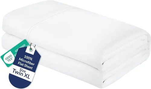Vista 52 de Royale Linens Sábana Plana Individual – Sábanas Planas de Microfibra Cepillada Ultra Suave 1800 Solamente – Sin Arrugas y Resistentes a las Manchas