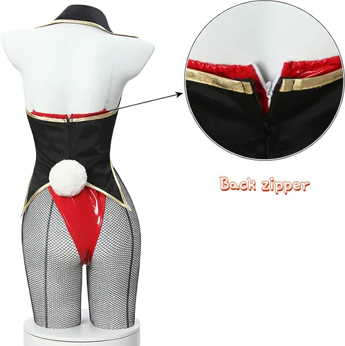 Vista 5 de NSPSTT Disfraz de conejo para mujer traje de anime traje de una pieza