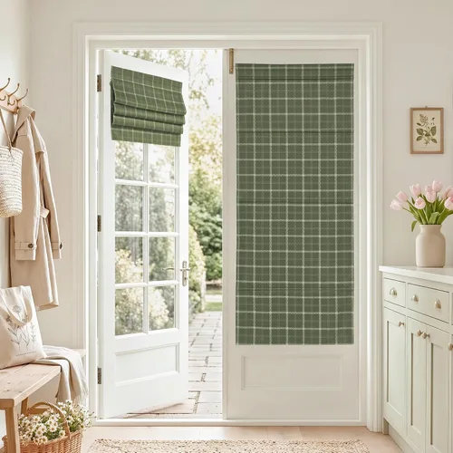 Vista 10 de NICETOWN Cortinas de Granja a Cuadros 100% Opacas de 96 Pulgadas de Largo, Juego de 2 Paneles para Sala de Estar y Dormitorio, Cortinas a Cuadros