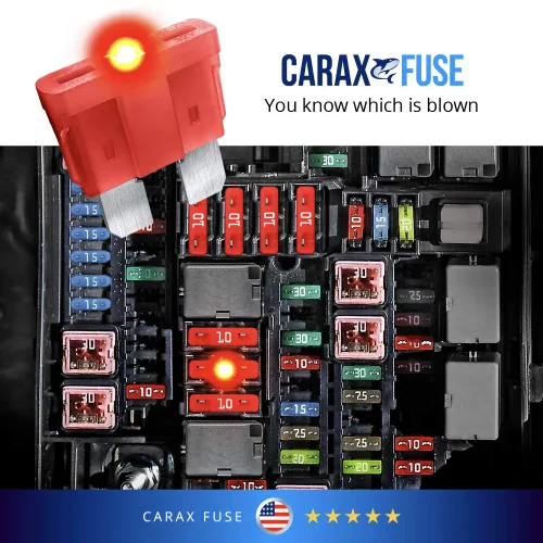 Vista 5 de CARAX Fusible incandescente – Fusible Premium estándar/hoja regular ATC/ATO/ATS – Kit 3A 10 piezas – Fusible automotriz LED brillante al soplar