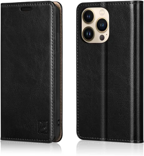 Vista 32 de Belemay Funda tipo cartera compatible con iPhone 8 Plus, de piel de vaca auténtica, funda tipo folio (funda interior de TPU suave), ranuras