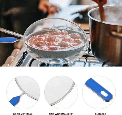 Vista 9 de 3pcs Stainless Steel Splatter Screen for Saucepan Cooking