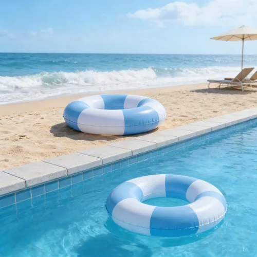 Vista 3 de 4 flotadores inflables para piscina, anillos de natación de 35 pulgadas, tubo interior grande, anillos de natación, tumbona de piscina, flotador