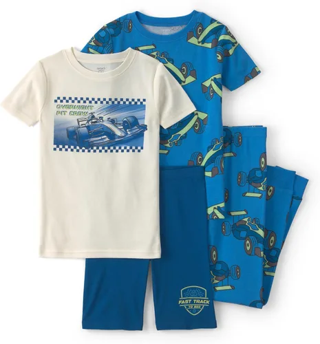 Vista 31 de Carter's Conjunto de pijama de algodón ajustado de 4 piezas para niños Perro rayado