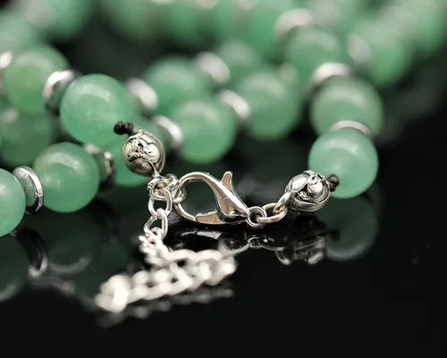 Vista 37 de Colgante de corazón de aventurina natural, Collar de cuentas de aventurina genuina, Collar de piedra verde, Collar de piedras preciosas, Cuentas