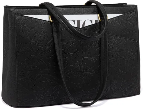 Vista 22 de LOVEVOOK Bolsa para Laptop para Mujeres, Bolsa de Mano para Laptop de 15.6 Pulgadas para Mujeres, Bolsas de Mano de Trabajo de Cuero Vintage
