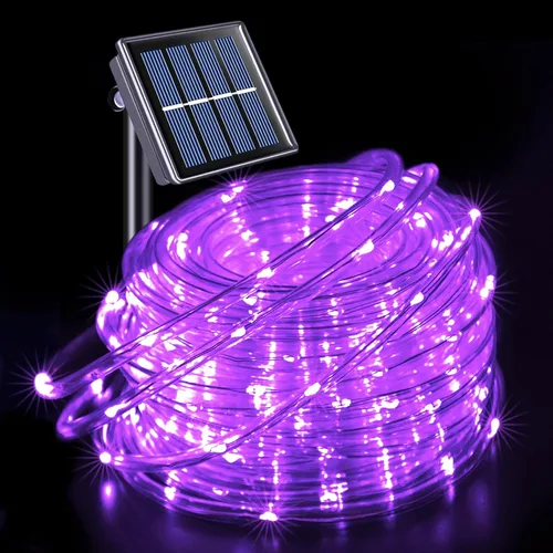 Vista 8 de JMEXSUSS 2 * 200 luces LED rosas solares tipo cuerda, 66 pies IP65 impermeables, luces solares de cadena para exteriores, 8 modos de luces navideñas