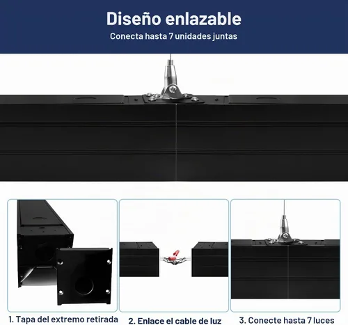 Vista 7 de hykolity Luz LED de canal lineal suspendida arquitectónica de 4 pies enlazable, 23/32/40W 3000K/4000K/5000K CCT seleccionable, accesorio