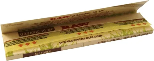 Vista 3 de Raw King Size Slim Organic Hemp Rolling Papers - Caja completa de 50 paquetes, 32 unidades (paquete de 50)