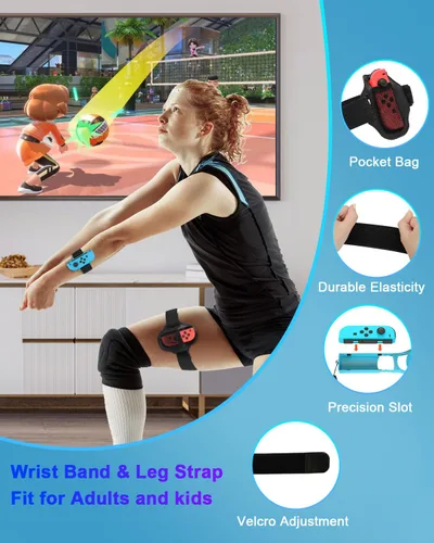 Vista 2 de CunPeyjmo Switch Sports Accessories Bundle, 20 in 1 Upgraded Switch Sports Accessories Bundle for NinTendo SwitchOLED Sports Games 2023
