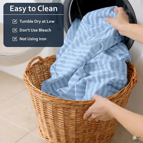 Vista 9 de Cottington Lane Juego de sábanas de cama de 8 piezas de algodón egipcio 100% de calidad premium, tamaño twin, se adapta a colchones de bolsillo