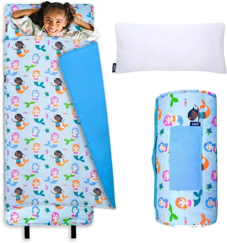 Vista 19 de Wildkin Alfombrilla para Siesta Infantil Original – Cómoda Alfombrilla para Dormir con Almohada, Ideal para Escuela y Viajes