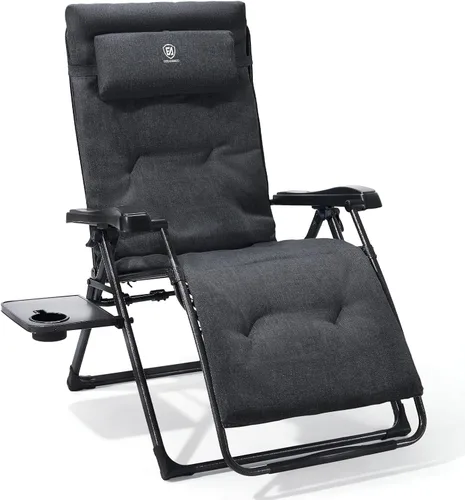 Vista 18 de EVER ADVANCED Silla de aluminio gravedad cero, 2.4" acolchado, capacidad de Negro