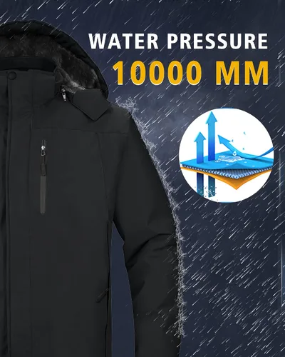 Vista 4 de Chaqueta de esquí de invierno para hombre, chaqueta de lluvia impermeable a prueba de viento