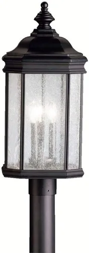 Vista 2 de Kichler 9918BK Kirkwood - Soporte de poste para exteriores, 3 luces, color negro
