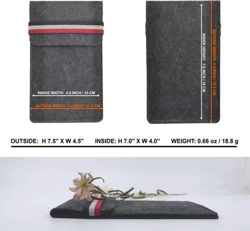 Vista 2 de Bolsa de almacenamiento de fieltro para teléfono celular, cartera protectora de fieltro para tarjetas de teléfono celular, bolígrafos para efectivo