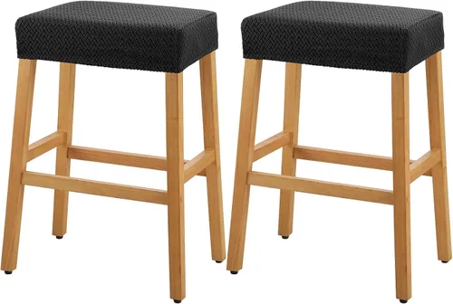 Vista 15 de YISUN Fundas de taburete rectangulares, paquete de 2 fundas elásticas impermeables para asiento de silla de montar, taburetes de bar, sillas de bar
