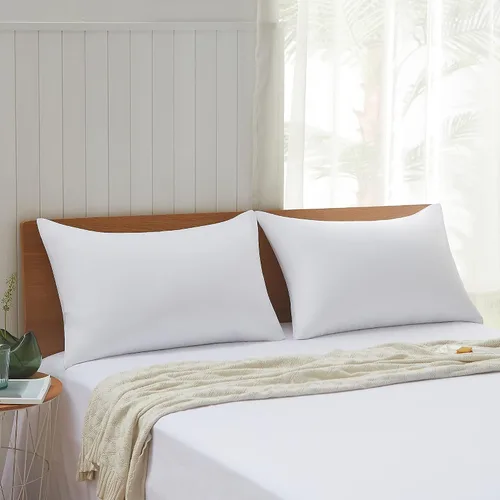 Vista 6 de Acanva Juego de 2 almohadas de cama de la colección de hotel, insertos suaves de lujo para dormir, transpirables y cómodos para los que duermen