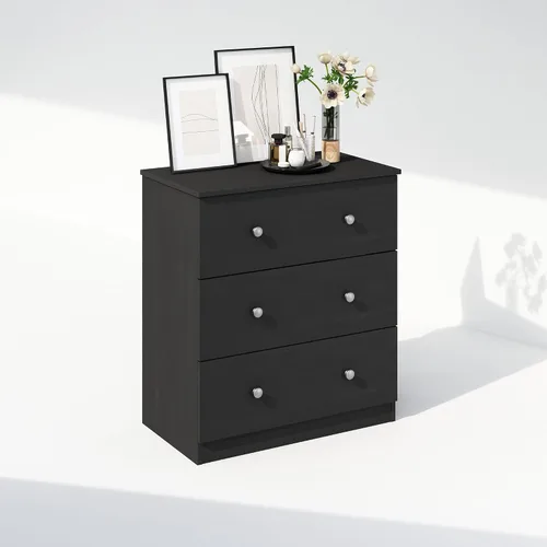 Vista 4 de Furinno Frans Mesa consola de diseño simple con 3 cajones para entrada, sala de estar, americano