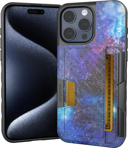 Vista 27 de Smartish Funda tipo cartera para iPhone 11 Pro - Wallet Slayer Vol. 2 [soporte protector delgado] tarjetero (seda) - Black Tie Affair