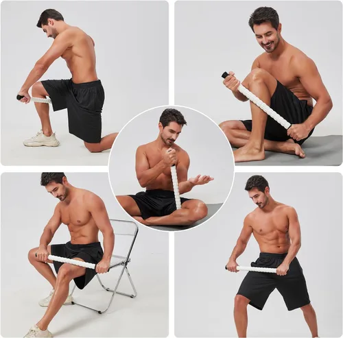 Vista 5 de Rodillo de masaje muscular - Pistola de fascia de tejido profundo para alivio del dolor miofascial, drenaje linfático y escultura corporal