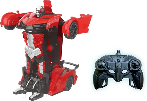 Vista 4 de Mindscope Turbo Twister 2 en 1 Red Morpher RC Car que se transforma en un robot