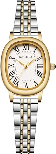 Vista 6 de Watches for Women Vintage Bracelet Roman Dial Square Case Silver Watch Waterproof