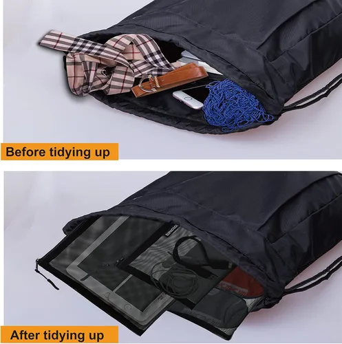 Vista 3 de SUPACOOL Bolsa de maquillaje de malla de viaje, bolsas organizadoras de cosméticos con cremallera, bolsas organizadoras de pañales, bolsa de nailon