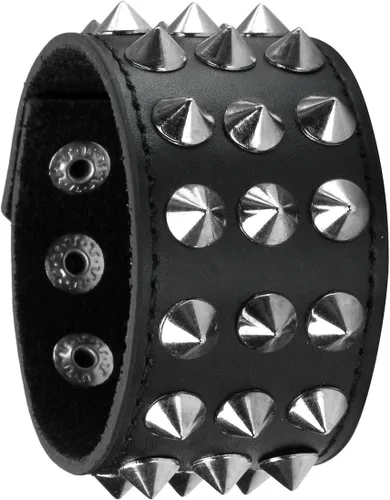 Vista 3 de Eigso Juego de pulseras de cuero punk para hombres y mujeres, estilo retro de los años 80, estilo motociclista, remaches, remaches, para hombre
