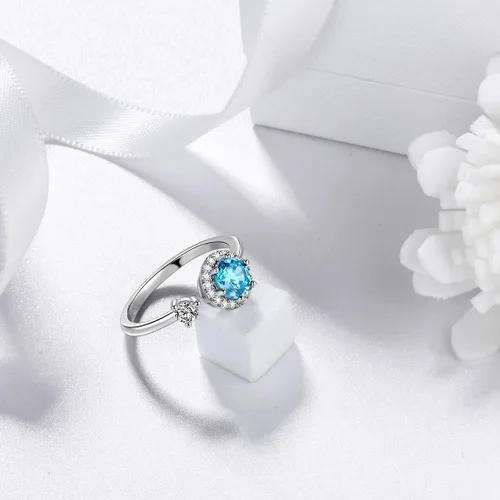 Vista 8 de Aurora Tears 925 Sterling Silver 12 Birthstones NecklaceEarringRingBracelet Women Birthstone Pendant Crystal Fashion Birthday Jewelry Christmas Gift