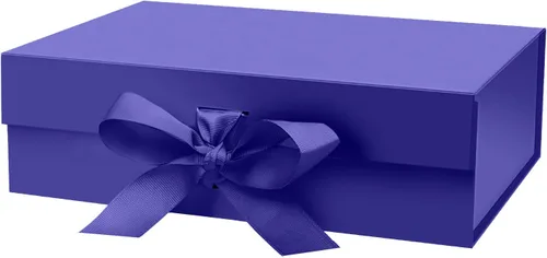 Vista 11 de DaiUni 10.5"X7.5"X3.1" Black Magnetic Gift Box with Lid and Ribbon for Presents
