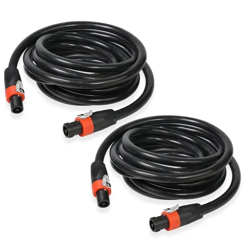 Vista 10 de HBU Paquete de 2 cables Speakon True de 4 conductores de 3 pies, cable Speakon de 4 polos a SpeakON - Amplificador de escenario PA DJ de 12 AWG a