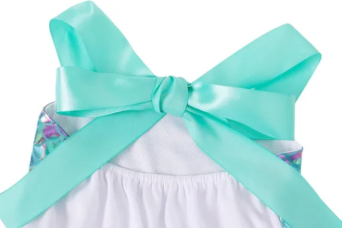 Vista 5 de Marendyee Vestido de sirena para niñas, disfraz de princesa para niñas pequeñas, disfraz de cumpleaños, disfraz de tutú de Halloween