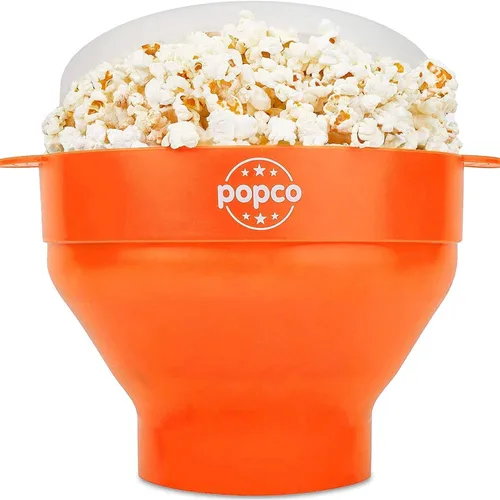 Vista 16 de POPCO Palomitas de maíz de silicona para microondas con asas, para hacer palomitas de maíz, para microondas, cuenco plegable, apto