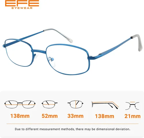 Vista 5 de EFE Lentes de lectura con marco de alambre de metal para hombres y mujeres, lentes ligeros con bisagra de resorte 1.0, paquete de 4