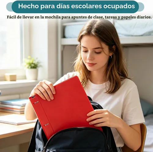 Vista 5 de SUIN Carpetas de 3 anillos de 1 pulgada con bolsillo, carpeta de lomo expandible de 1.2 pulgadas, 4 códigos de colores con cubierta de visión