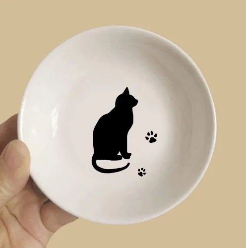 Vista 3 de Platos de cena de cerámica para gatos, platos de condimentos, platos de aperitivos, cuenco de inmersión