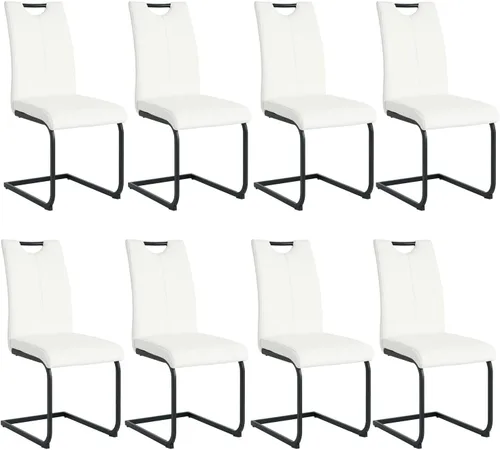 Vista 15 de Juego de sillas de comedor modernas (2 unidades) de piel sintética PU con respaldo alto tapizadas con patas doradas de metal para cocina y comedor