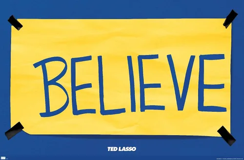 Vista 7 de Trends International Ted Lasso - Póster de pared Believe, 14.725 x 22.375 pulgadas, versión enmarcada de madera de granero